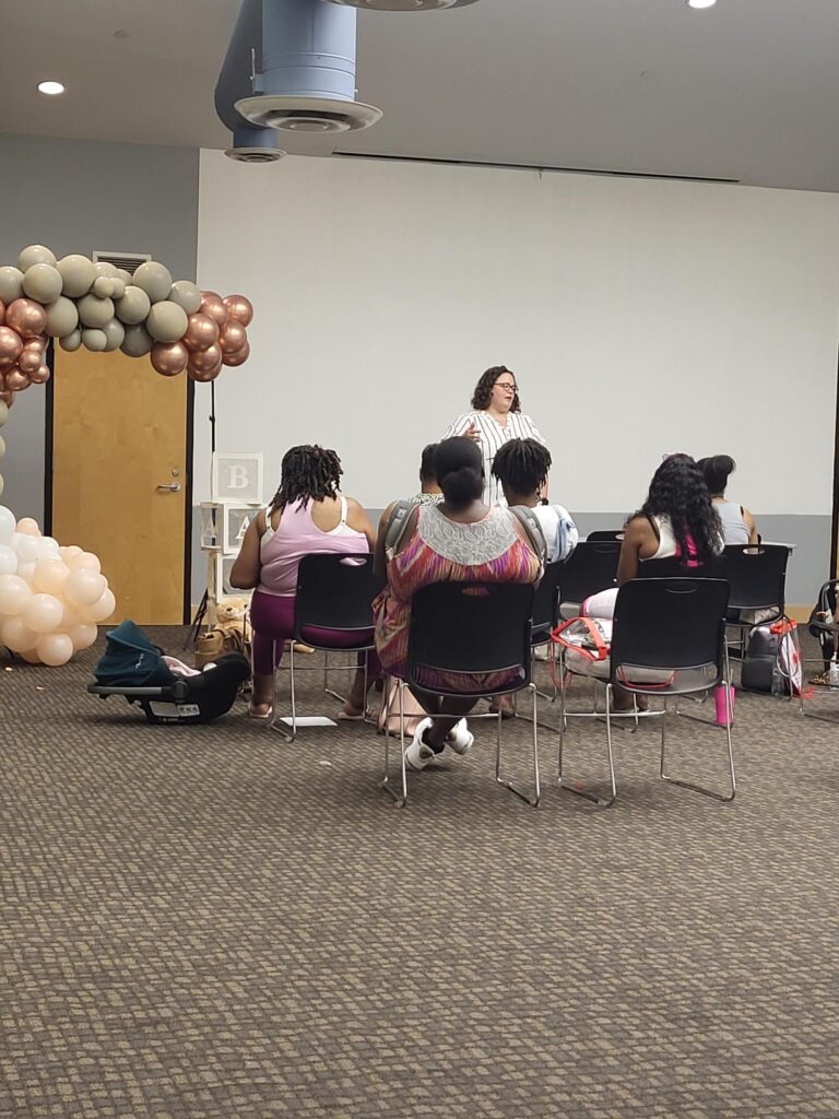 a group of people in a room