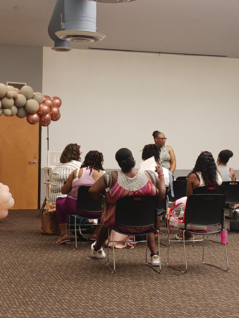 a group of people in a room