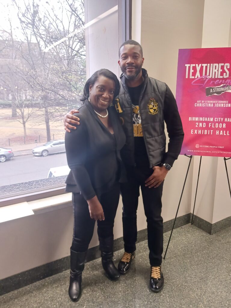 a man and woman posing for a picture