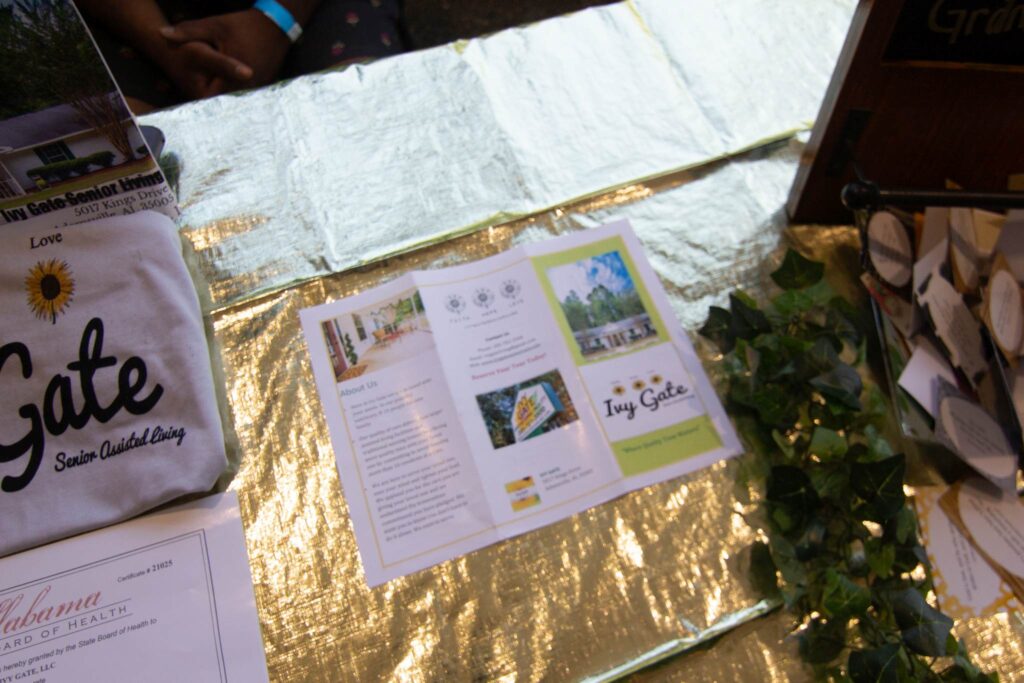 a stack of flyers on a table