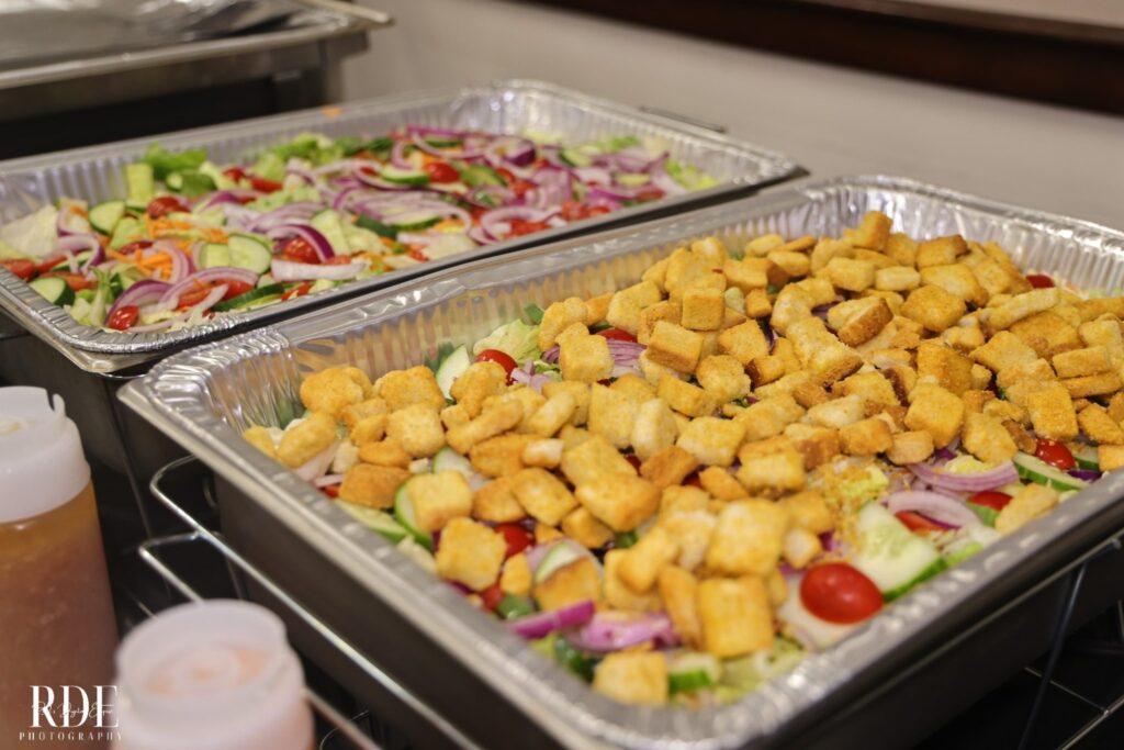 a tray of food on a table