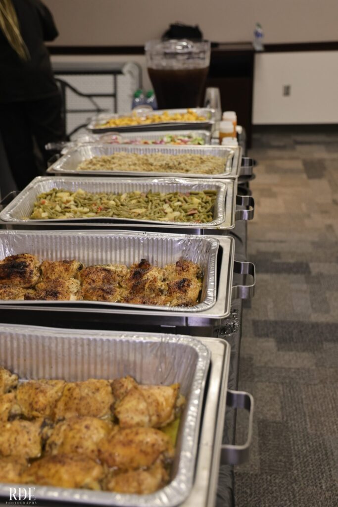a tray of food