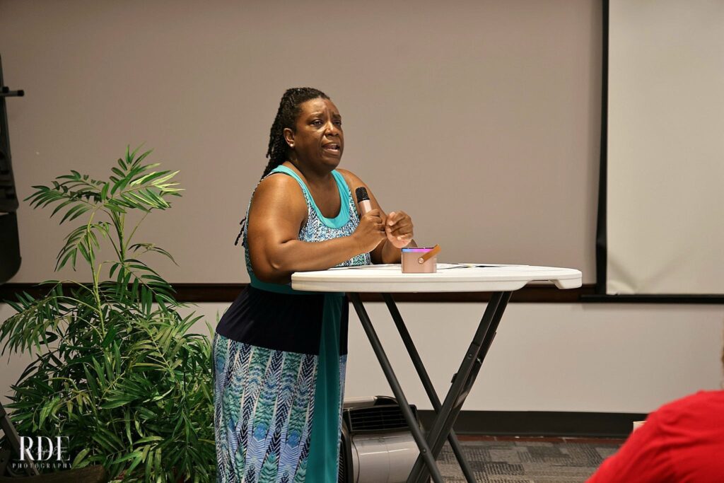 a person sitting on a table