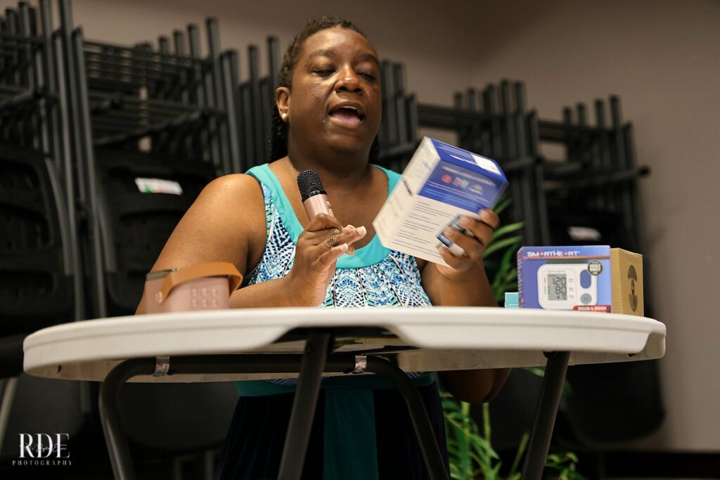 a woman sitting on a chair