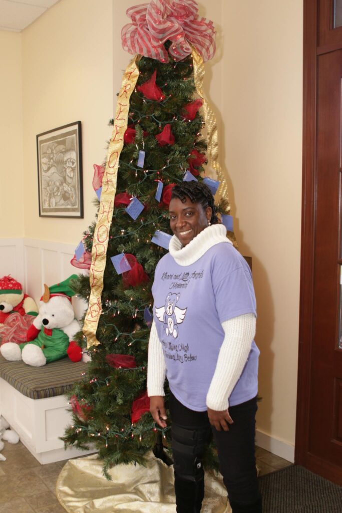 a person standing in a room
